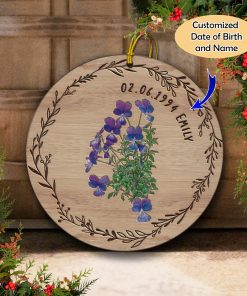 Customized Date of Birth and Name Birthday Gift Ornament UKHM280602