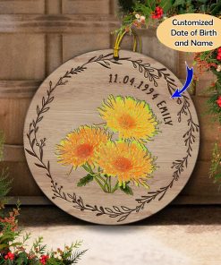 Customized Date of Birth and Name Birthday Gift Ornament UKHM280611