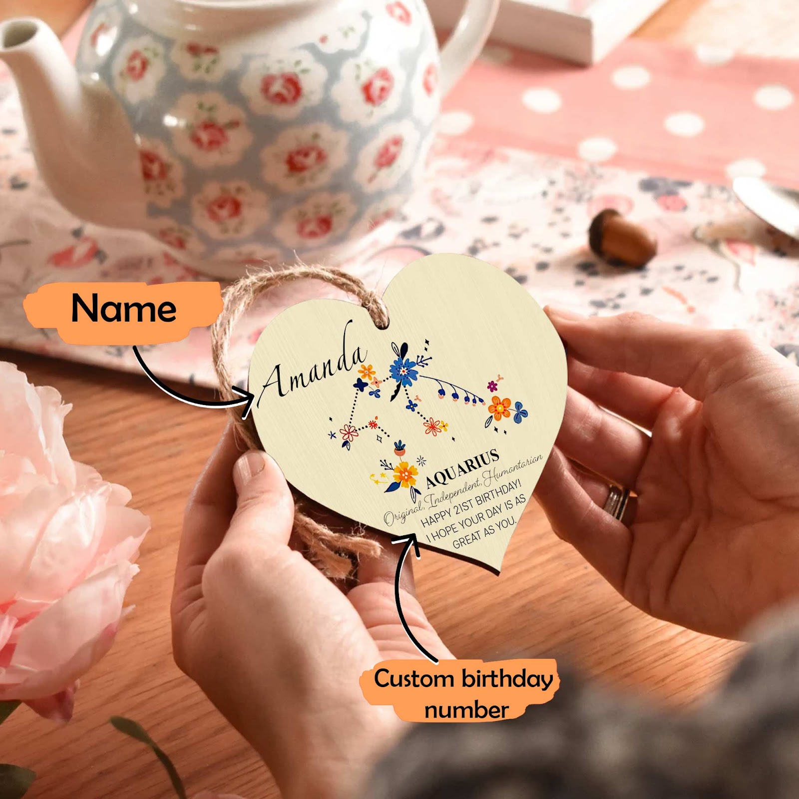 Personalised Aquarius Sign Ornament QFHY250604 Personalised Aquarius Sign Ornament QFHY250604